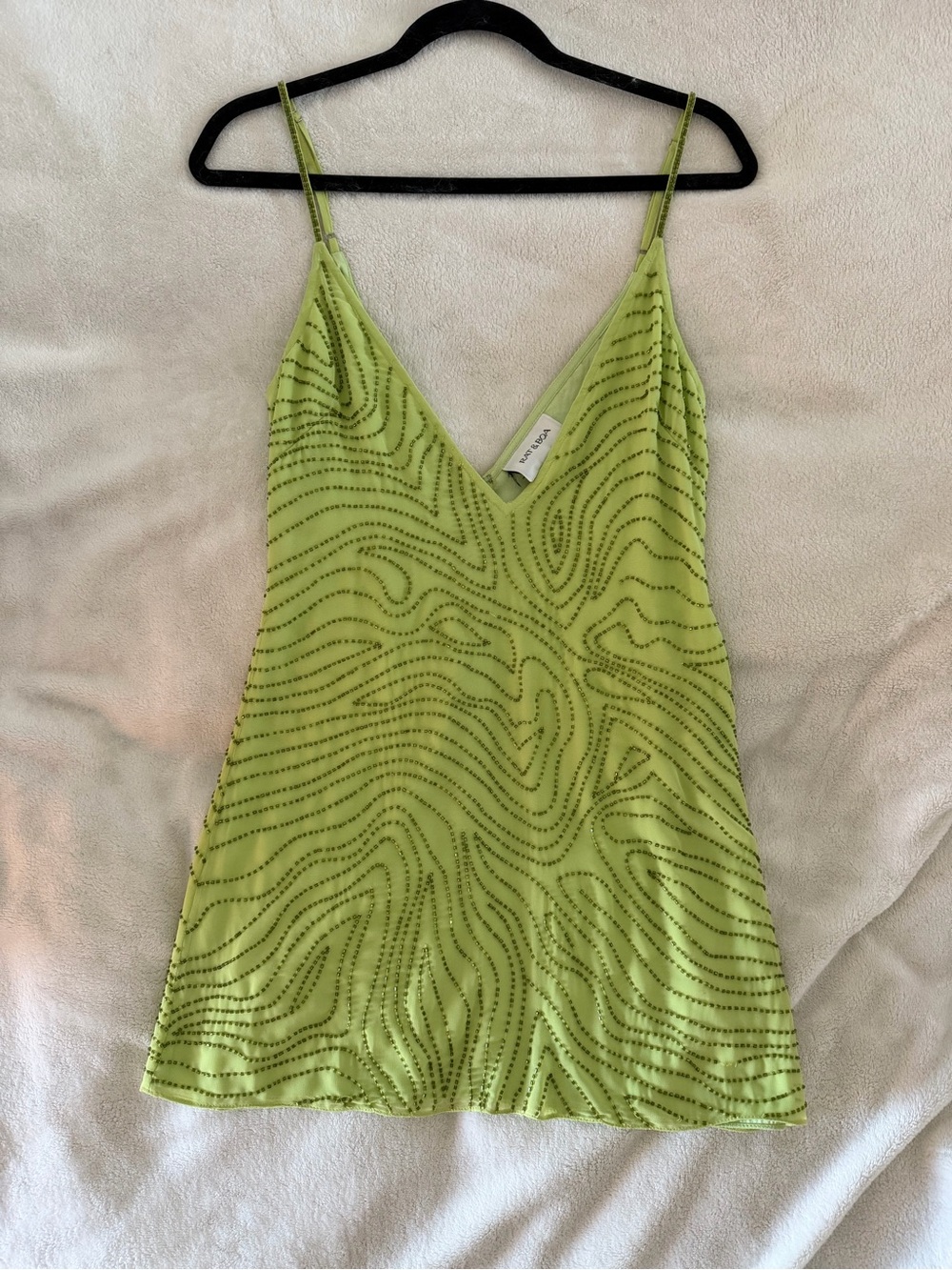 Rat & Boa Lime Green Beaded V-Neck Cami